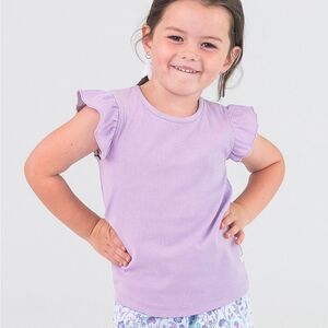 Ruffle butts Rib Knit Flutter Sleeve Top kids‎ Size 6 NWT in packaging